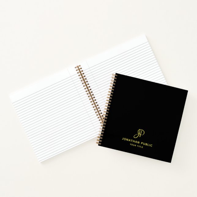 Carnets Gold Script Monogramme Entreprise initiale (Intérieur)