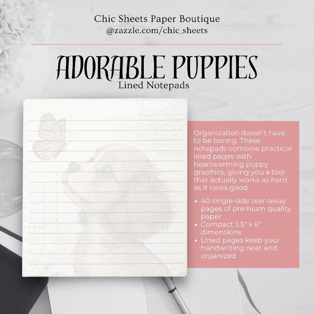 Carnets lignés de chiots adorables (Créateur téléchargé)