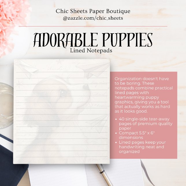 Carnets lignés de chiots adorables (Créateur téléchargé)