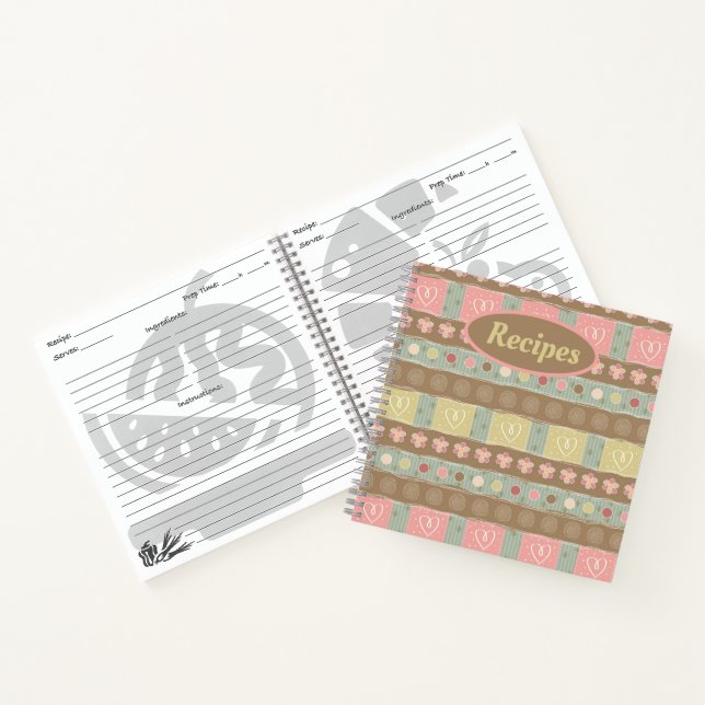 Carnets Recette Motif de coeur (Intérieur)