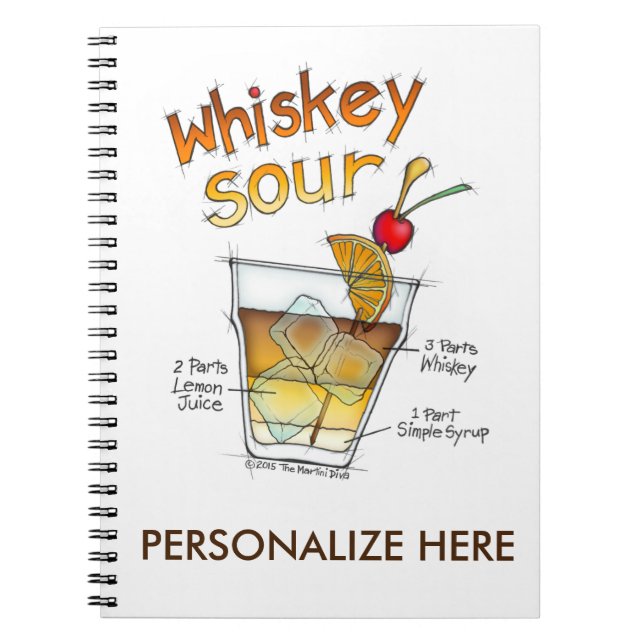 CARNETS - RECETTE WHISKEY SOUR COCKTAIL ART (Devant)