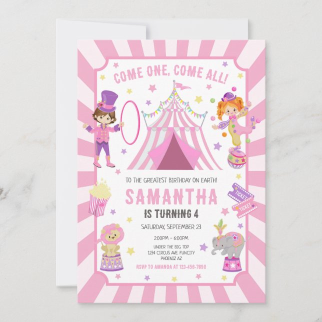 Carnival Circus Birthday Invitation (Devant)