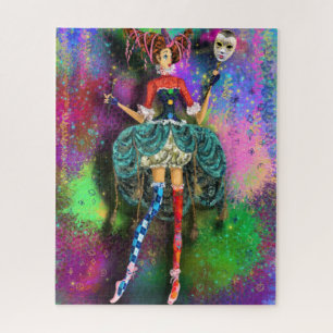Carnival Fille Clown Joker Jester Puzzle cadeau