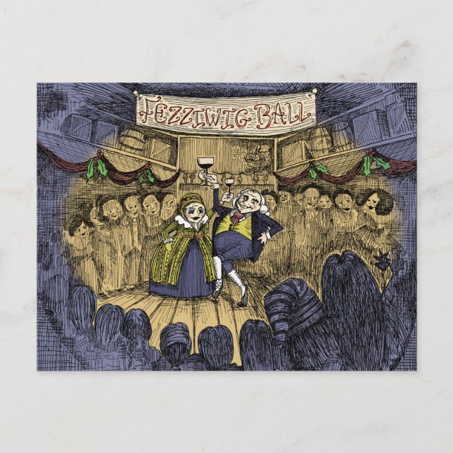 Carol de Noël : Boule Fezziwig - Carte de vacances (Devant)