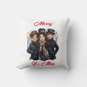 🎅 🎄 Caroleurs Vintages Noël Coussin 🎼 ❄️