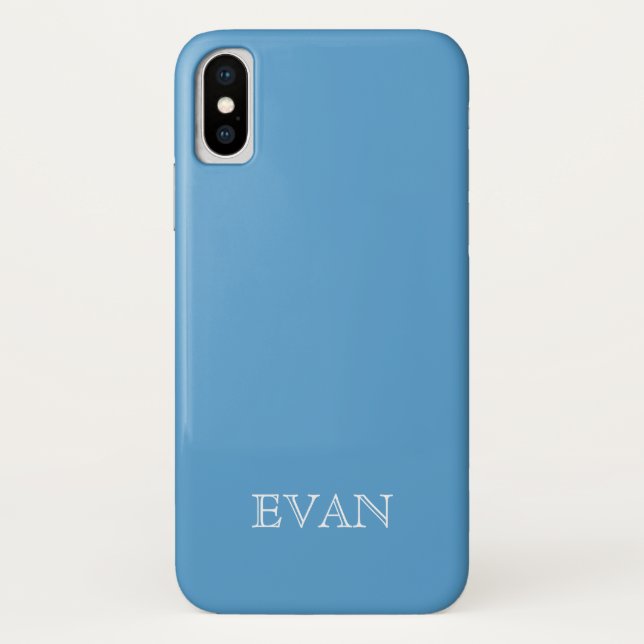 CAROLINA BLUE Solid Arrière - plan iPhone X Coque (Dos)