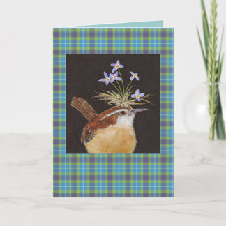 Carolina tissée avec des bleus sur carte plaid