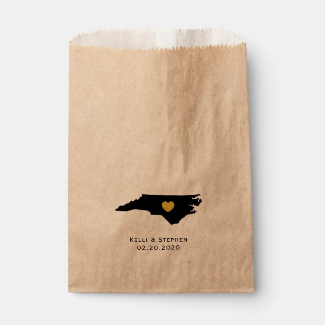 Caroline du Nord Mariage Faveur Traiter Sacs Cadea (Devant)