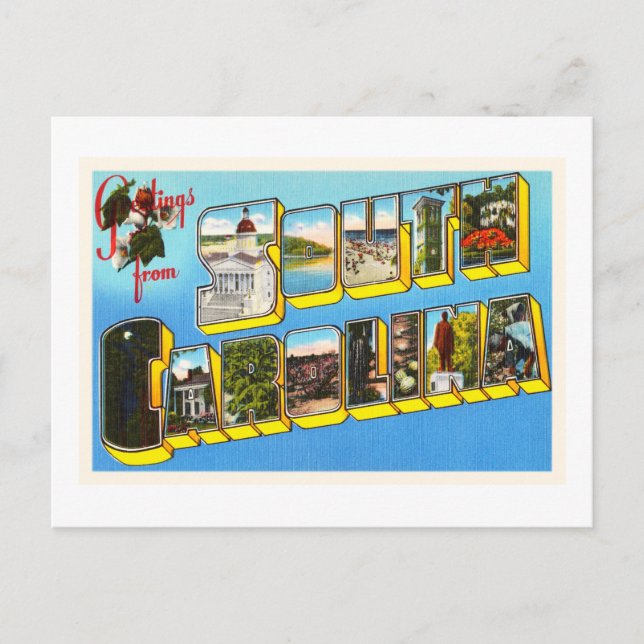 Caroline du Sud État #2 SC Vieux carte postale Vin (Devant)