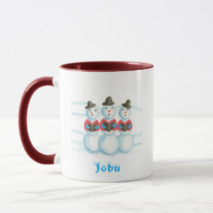 Caroling Snowmen Mugs de Noël personnalisés