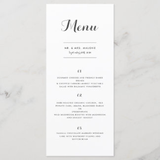 Carolyna Menu Dîner Mariage