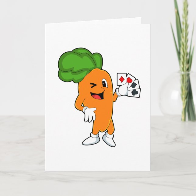 Carotte au Poker avec cartes de Poker (Devant)