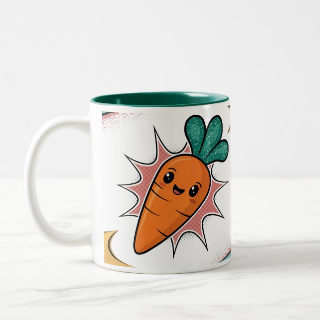 Carotte Comic Classic Mug Deux Tons Vert Intérieur (Gauche)
