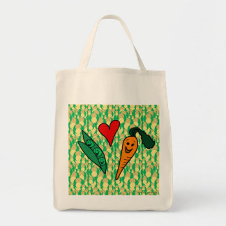 Carottes d'amour de pois, sac réutilisable