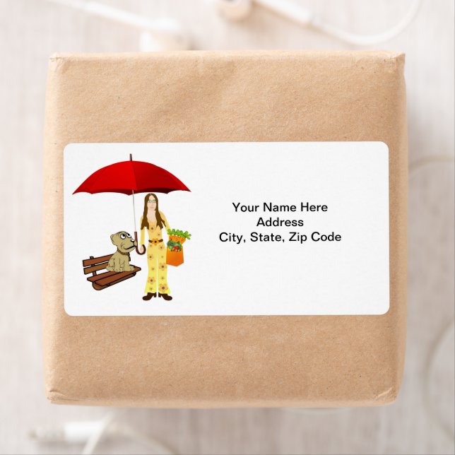 Carottes de Chien Hippie Étiquettes végétariens (En situation)