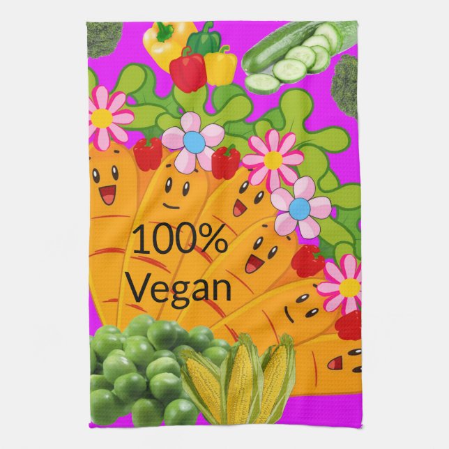 Carottes Pois 100% Vegan Cuisine Serviette main (Vertical)