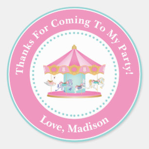 Carousel Anniversaire Fête Favoriser Stickers