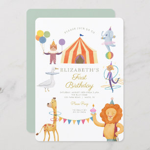 Carousel Cirque Carnaval Anniversaire Invitation