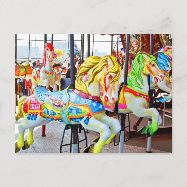 Carousel - Coney Island, carte postale NYC (Devant)