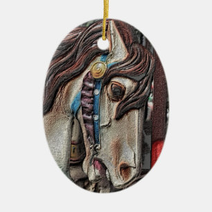 Carousel Horse Pencil Art Ornement