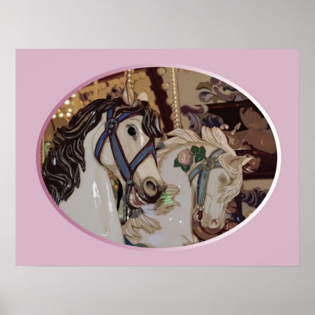 Carousel horses print poster (Devant)