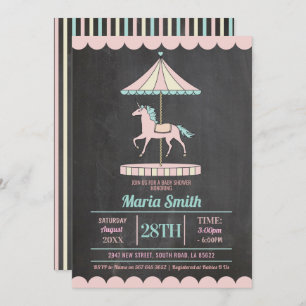 Carousel Invitation de l'Unicorne rose