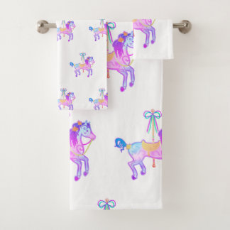 Carousel Pony Bath Towel Set
