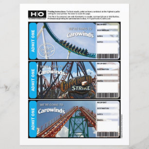 Carowinds Faux billet pour Voyage et Événements