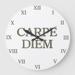 Carpe Diem blanc horloge murale chiffres romains