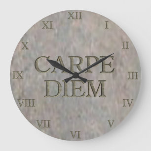 Carpe Diem Horloge murale en pierre chiffres romai