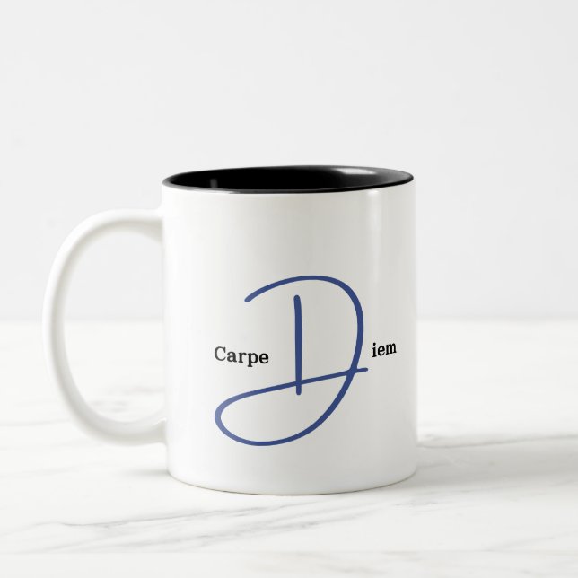 Carpe Diem Mug à café à deux tons (Gauche)