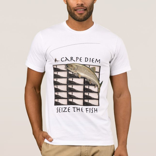 Carpe Diem saisissent le T-shirt de poissons (Devant)