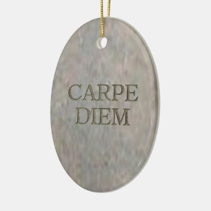 Carpe Diem Stone ornement céramique ovale