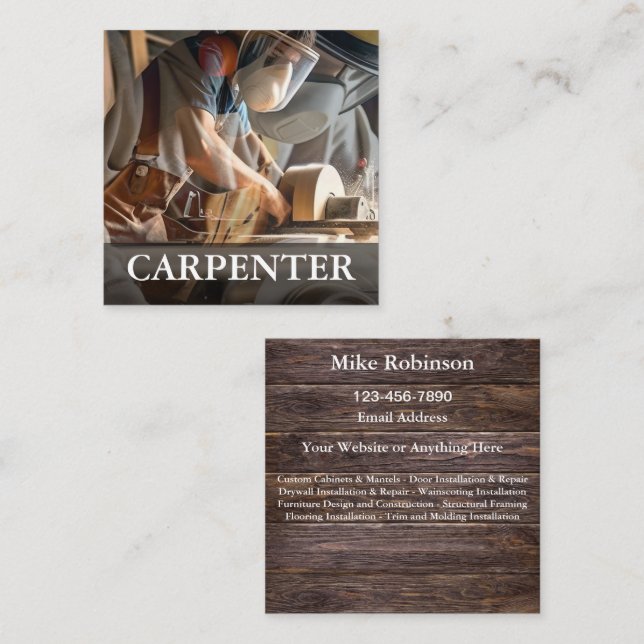 Carpenter Bold Cartes de visite modernes (Devant / Derrière)
