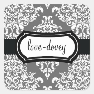 Carré 311 Lovey Dovey Damask Sticker Grey