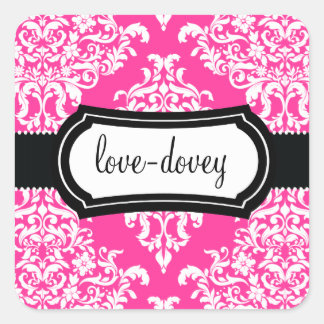 Carré 311 Lovey Dovey Damask Sticker Hot Pink