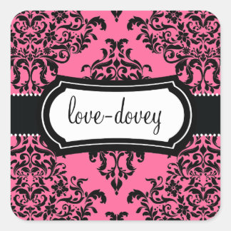 Carré 311 Lovey Dovey Damask Sticker Peony Pink