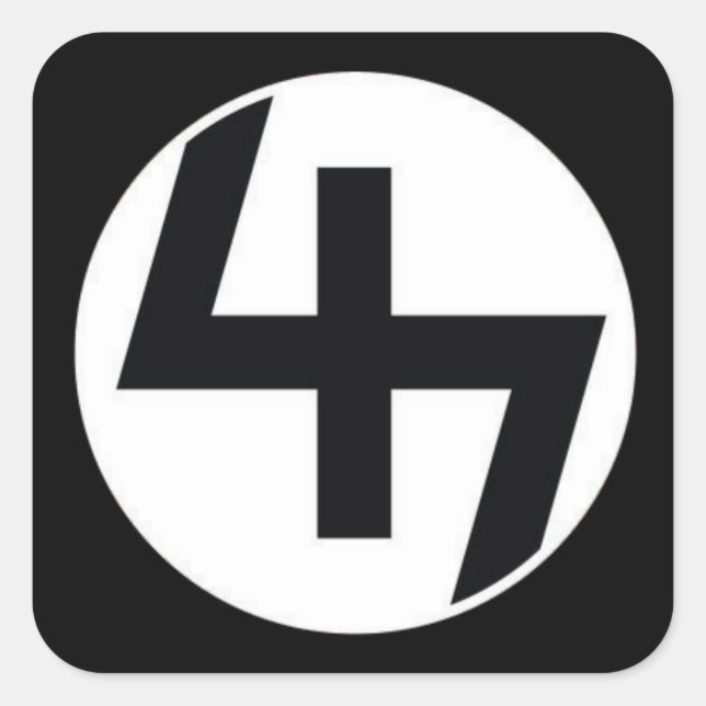 Carré 47 Sticker noir/noir (Devant)