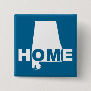 Carré 5 Cm Alabama Accueil Loin De L'État Bouton Badge Pin