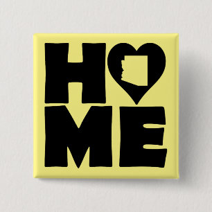 Carré 5 Cm Arizona Accueil Heart State Button Badge Pin