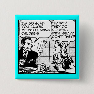 Carré 5 Cm Avoir des Enfants Drôle Rétro Bouton Badge Humour