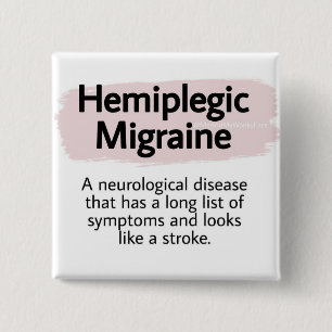 Carré 5 Cm Badge 2 pouces - migraine hémiplégique