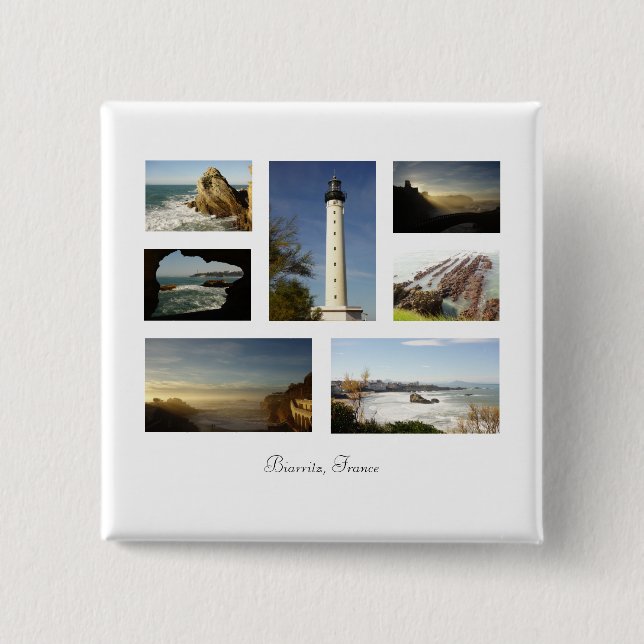 Carré 5 Cm Badge Biarritz France (Devant)