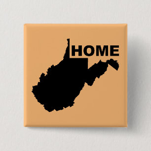 Carré 5 Cm Badge Bouton de West Virginia Maison Loin de l'Éta