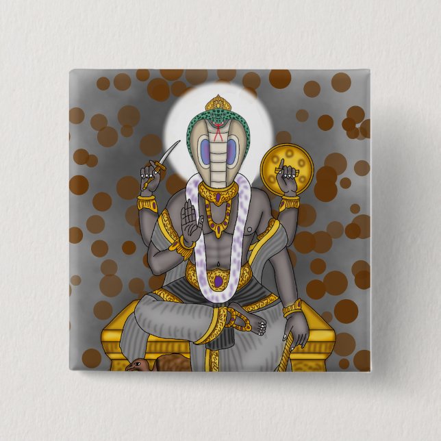 Carré 5 Cm Badge bouton Lord Ketu (Devant)