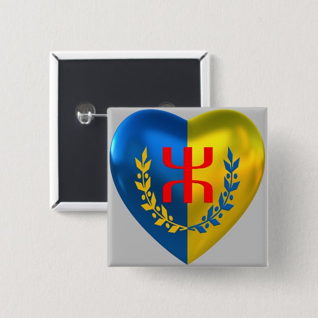Carré 5 Cm Badge comme la Kabylie libre (Devant & derrière)