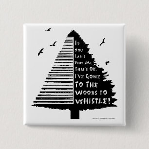 Carré 5 Cm Badge de broche à sifflet en bois