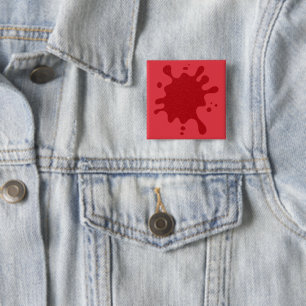 Carré 5 Cm Badge de broche à texture tomate-rouge - personnal