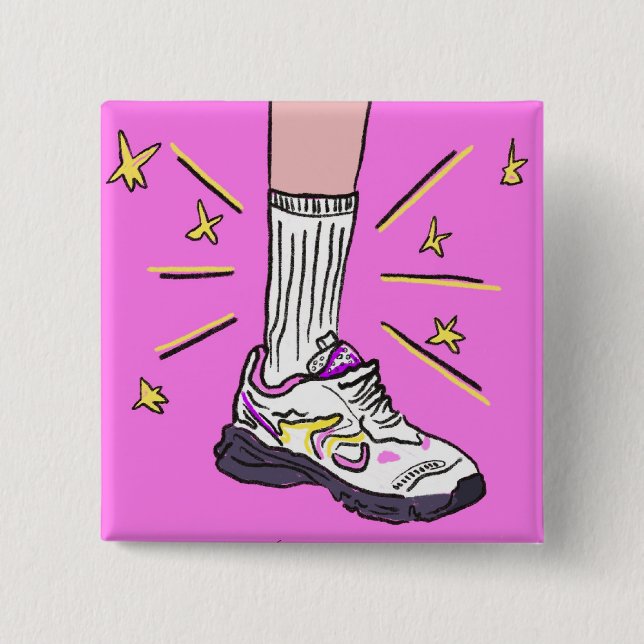 Carré 5 Cm Badge de la Girlie de haut rang (Devant)