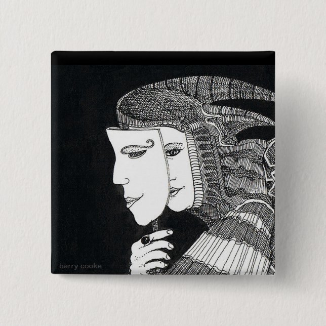Carré 5 Cm badge de masque (Devant)